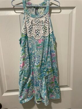 Lilly Pulitzer Cotton Tank Dress in Aqua, Pink & Green